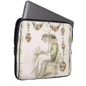 Frau liest Regency-Modebild Laptopschutzhülle (Vorne Rechts)