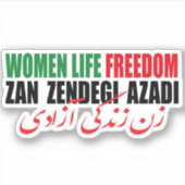 Frau Life Freedom Iran Zan Zendegi Azadi Persisch Aufkleber (Vorderseite)