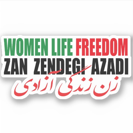 Frau Life Freedom Iran Zan Zendegi Azadi Persisch Aufkleber (Vorderseite)