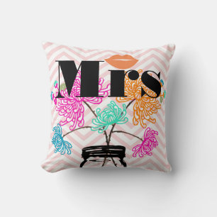 Frau Lips Pale Pink Zig Zag Mason Jar Kissen