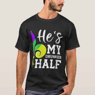 Frau Louisiana Couple Matching Mardi Gras Hes m T-Shirt