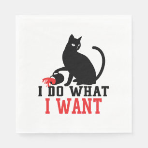 Frau Mach Ich Was Ich Will Sassy Schwarze Katze Ka Serviette