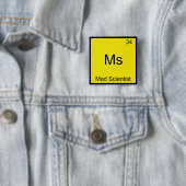 Frau Mad Scientist Funny Chemistry Element Symbol Button (Beispiel)