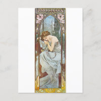 Frau Malerei Jugendstil Renaissance Postkarte