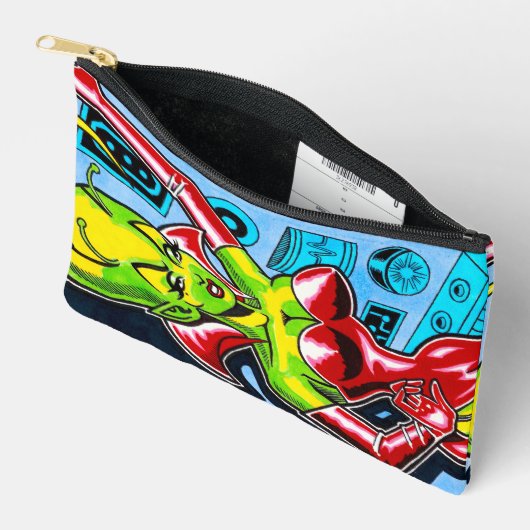 Frau Mars in der Labrador-Zubehörtasche Zubehörtasche (Offen)