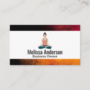 Frau meditierend Yoga-Position Visitenkarte