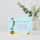 Frau Mermaid Party Einladung (Stehend Vorderseite)