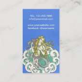 Frau Mermaid Vintag Art g8678 Visitenkarte (Rückseite)
