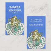 Frau Mermaid Vintag Art g8678 Visitenkarte (Vorne/Hinten)