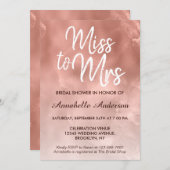 Frau Metallic Glam Rose Gold Brautparty Einladung (Vorne/Hinten)