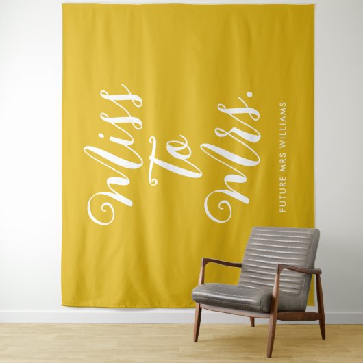 Frau Minimal Retro Simple Gold Bachelorette Wandteppich (Beispiel)