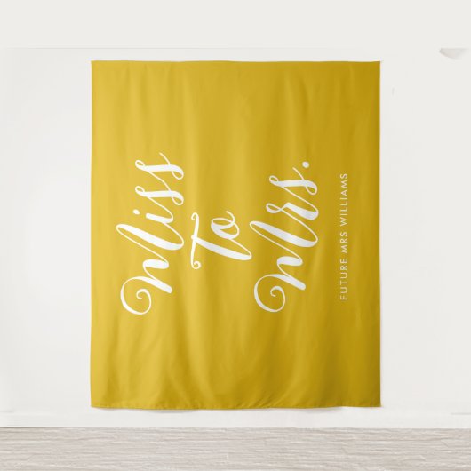 Frau Minimal Retro Simple Gold Bachelorette Wandteppich (Vorderseite)