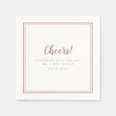 Frau Minimalistisch Wedding Modern Dusty Rose Serviette (Vorderseite)