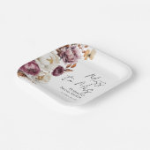 Frau Miss. | Burgundy Fall Brautparty Pappteller (Gewinkelt)