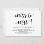 Frau Miss, Modernes Brautparty Einladung (Vorderseite)