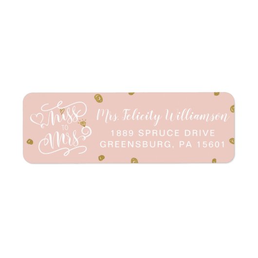 Frau Miss. | Pink Gold Glitzer Herzring Hochzeit (Vorne)