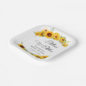 Frau Miss. | Sonnenblumenfall-Brautparty Pappteller (Gewinkelt)