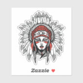 Frau mit Adresse Aufkleber (Blatt)