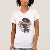 Frau mit Afro & Leopard-T - Shirt (Vorderseite)