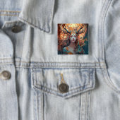Frau mit antlers Fantasy Art Button (Beispiel)