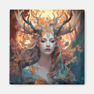 Frau mit antlers Fantasy Art Magnet