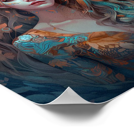 Frau mit antlers Fantasy Art Poster (Ecke)