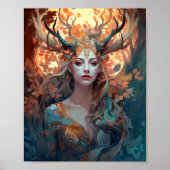 Frau mit antlers Fantasy Art Poster (Vorne)