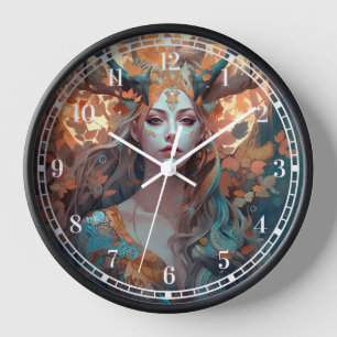 Frau mit antlers Fantasy Art Uhr