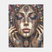 Frau mit aufwändiger, im Stammesalter Inspiriert O Fleecedecke (Vorderseite)