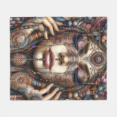 Frau mit aufwändiger, im Stammesalter Inspiriert O Fleecedecke (Vorderseite (Horizontal))