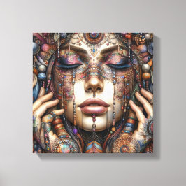 Frau mit aufwändiger, im Stammesalter Inspiriert O Leinwanddruck