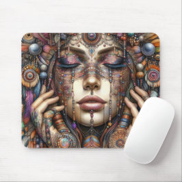 Frau mit aufwändiger, im Stammesalter Inspiriert O Mousepad