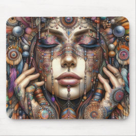 Frau mit aufwändiger, im Stammesalter Inspiriert O Mousepad