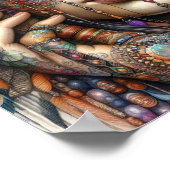 Frau mit aufwändiger, im Stammesalter Inspiriert O Poster (Ecke)