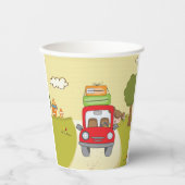 Frau mit Auto Pappbecher (Vorderseite)