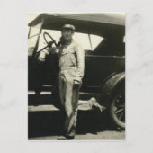 Frau mit Auto Postkarte (Vorderseite)