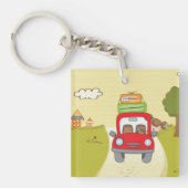 Frau mit Auto Schlüsselanhänger (Vorderseite)