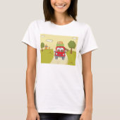 Frau mit Auto T-Shirt (Vorderseite)