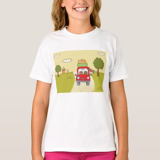 Frau mit Auto T-Shirt (Vorderseite)