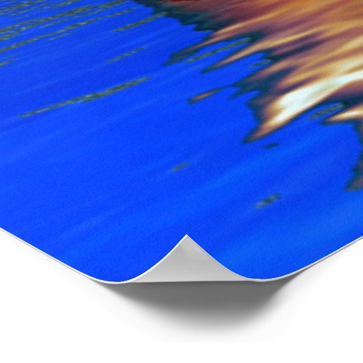 Frau mit Ball im Wasser Poster (Ecke)