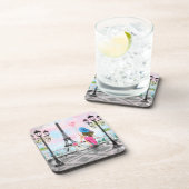 Frau mit Ballon im Pariser Untersetzer Eiffelturm (Rechte Seite)