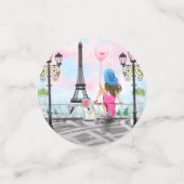 Frau mit Ballon in Paris Confetti Eiffelturm Konfetti (Klein Vorderseite)