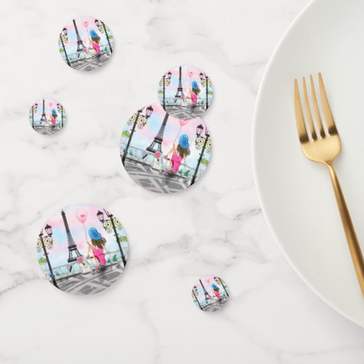 Frau mit Ballon in Paris Confetti Eiffelturm Konfetti (Gruppe)