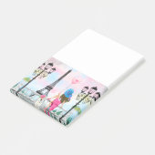 Frau mit Ballon in Paris Eiffelturm Post-it Klebezettel (angewinkelt)