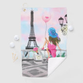 Frau mit Ballon in Paris Golf Handtuch (Insitu)