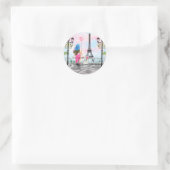 Frau mit Ballon in Paris Sticker Eiffelturm (Tasche)