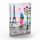 Frau mit Balloon Paris Foto Block Eiffel Tower (Links)