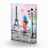 Frau mit Balloon Paris Foto Block Eiffel Tower (Rechts)