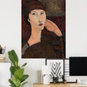 Frau mit bangfarbenem Haar von Amedeo Modigliani Poster (Heimbüro)