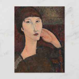 Frau mit bangfarbenem Haar von Amedeo Modigliani Postkarte